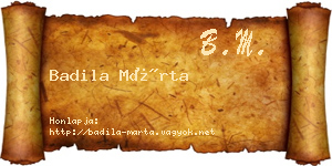 Badila Márta névjegykártya